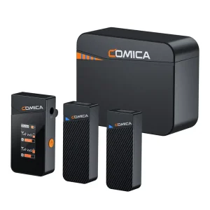 گیرنده و فرستنده‌های میکروفون بی‌سیم کامیکا دو کاربره مدل Vimo C به همراه جعبه شارژ