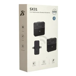 نمای روبروی جعبه میکروفون بی‌سیم دو کاربره مدل SX31
