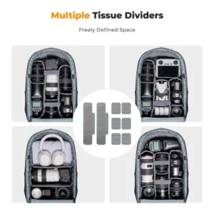 دیوایدر های متحرک چسبی کوله‌پشتی دوربین کی اند اف کانسپت مدل 13160