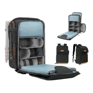 نمای داخلی کوله‌پشتی دوربین کی اند اف کانسپت مدل Nature Wander 11 و محل قرارگیری سه پایه