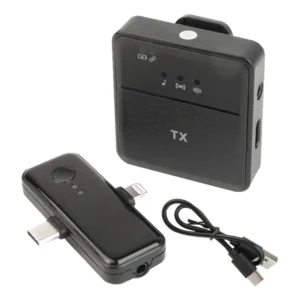گیرنده، فرستنده و کابل USB-A به USB-C میکروفون بی‌سیم تک کاربره مدل SX31