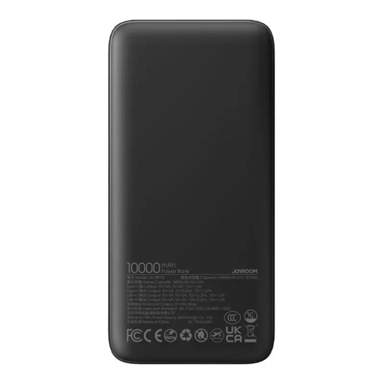 نمای پشتی پاور بانک جوی‌روم مدل JR-PBF15 ظرفیت 10000 میلی‌آمپر‌ساعت