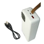 پورت‌های پاور بانک کینگ‌ پاور مدل KPG-301 ظرفیت 30000 میلی‌آمپر‌ساعت به همراه کابل شارژ