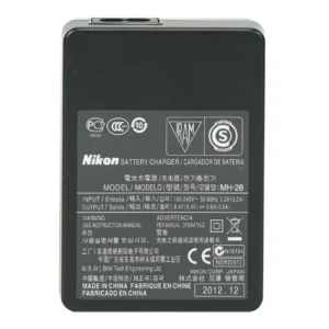 نمای پشتی شارژر باتری دوربین نیکون مدل MH-28 (مشابه اصلی | بدون جعبه)