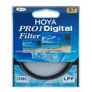 جعبه فیلتر لنز UV کوتینگ‌دار سایز 67 میلی‌متری Hoya مدل PRO1