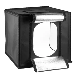 دریچه جلو خیمه عکاسی LED دار دوحالته (نور سفید و زرد) فوتوکس 50 در 50 سانتی‌متر