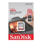 پک کارت حافظه SD سن‌دیسک Ultra ظرفیت 32 گیگابایت سرعت 120MB/s