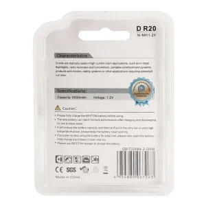 نمای پشتی جعبه باتری سایز بزرگ شارژی بستون مدل D/R20 ظرفیت 5000 میلی‌آمپر‌ساعت