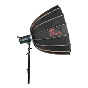 نمای جانبی سافت‌باکس پارابولیک زنبوری فوتوکس 120 سانتی‌متر پرتابل