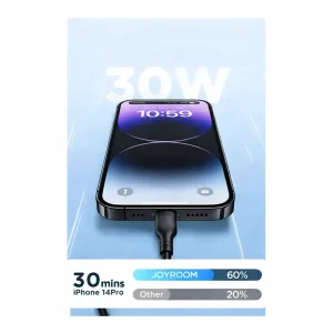 فناوری شارژ سریع کابل USB-C به Lightning جوی‌روم مدل SA26-CL3