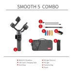 محتویات جعبه گیمبال موبایل ژیون مدل Smooth‑5 Combo