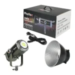 نور LED RGB فوتوکس مدل P200RDMX همراه با جعبه و کاسه رفلکتور و کابل برق