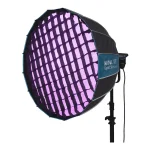 نور بنفش RGB در سافت‌باکس پارابولیک زنبوری نانلایت 90 سانتی‌متر پرتابل